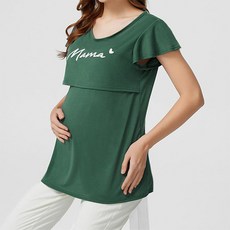 短袖哺乳印花上衣