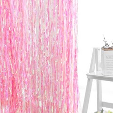 셀레네 홀로그램 파티 레인커튼1 x 2 m, 핑크, 2개
