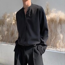 DM 男款簡約開襟領重點襯衫
