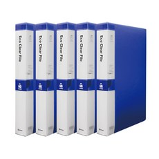 Youngoh 透明文件夾 60p, 5個, 藍色