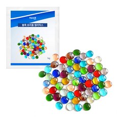 AQUAB 凸面玻璃石 混色 1kg, 隨機出貨, 1個