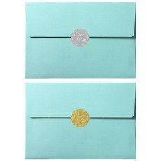 2Youngdesign 文字印花圓形貼紙 50入+明信片信封組 50入, 1組, 隨機出貨(圓形貼紙)+藍色(信封)