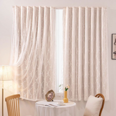 미미솔레 이중 레이스 암막커튼 단열 방풍 벨크로형