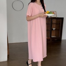 봉봉스토리 나풀 주름 반팔 임산부 원피스