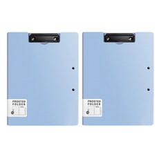 東亞PMS 簡約封面雙向雙夾A4板夾, 藍色, 2個