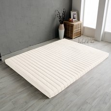 핀폼 바닥 매트형 라텍스 토퍼 매트리스+ 커버 벨로아, 쉬폰화이트, 5cm