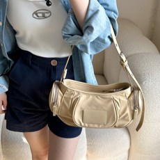 카시안 패브릭 미니 호보 숄더백