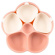 모모빈 블라썸 냠냠 이유식 흡착 식판, 1개, 체리 블라썸, 220x215x53mm