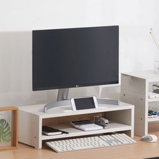 Woodwell Story 雙層螢幕架 MT-08, 洗白色