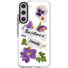 JUST4YOU 에스투비코퍼레이션 플라워 콜라주 투명 라인 휴대폰 케이스