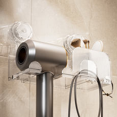 NanriSisters 免鑽孔吹風機架, 透明, 1個