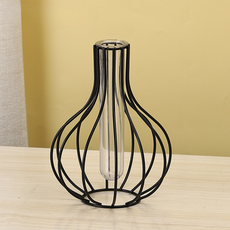 居家超市 簡約試管裝飾花瓶 TYPE-C, 黑色