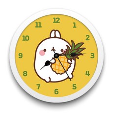 KMELLIE 3D Molang 寶石拼圖 閃亮時鐘製作組 23.5cm 閃亮 + 混合款, Molang與鳳梨, 1個