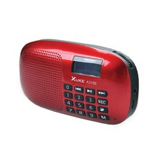 XUKE 32GB 포터블 블루투스 스피커 라디오, A3100, 레드