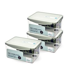 Chef's Ware Clear Plus長方形密封保鮮盒, 3個, 2.54L
