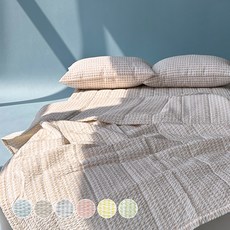 데이메이드 크림체크 시어서커 여름 차렵이불