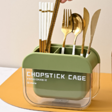 時尚瀝水餐具筒, 綠色, 1個