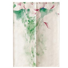 에이홉 감성적인 연꽃 드로잉 양문형 파티션 커튼