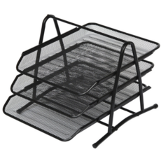 Nessi鐵製文件整理箱, 3段, 黑色