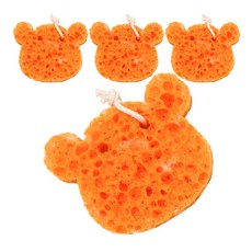 SSCSSAC 海綿沐浴海綿 熊, 1入, 橘色, 4個