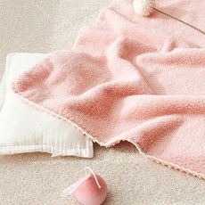 Malolotte 兒童Mello天鵝絨超細纖維毯, 粉紅色