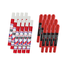 MONAMI 慕那美 油性彩色筆+雙頭油性奇異筆, 紅色（圓形筆尖），紅色（油性魔力）, 1套