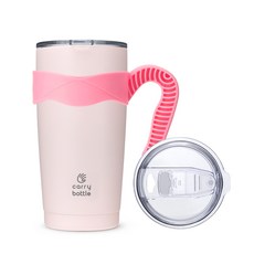 carry bottle Standard不鏽鋼保溫杯+專用手把組, 粉色(保溫杯)+粉色(手柄), 600ml, 1組