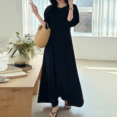 보리맘 무드 퍼프 맥시 루즈핏 롱 임산부 원피스 G963