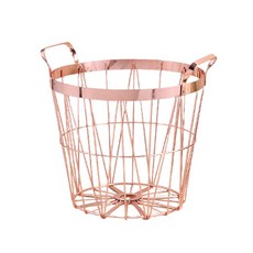 鐵製閃亮洗衣籃 D_RD_346, 粉色的, 1個