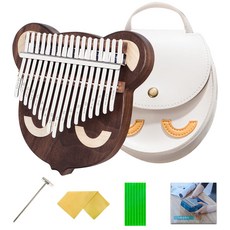 Baira 黑胡桃木貓咪17音卡林巴琴 + 專用琴盒套組 BKA20, 1個, 單品