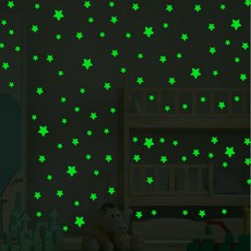 Lillyders 夜光星星貼紙, 綠色