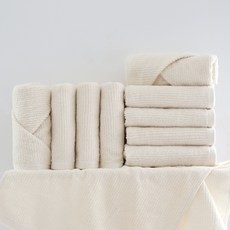 fromcotton 羅紋毛巾 110g 棉紗, 10個, 象牙白