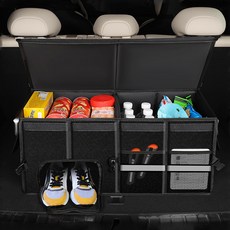 GMG Motors 車用室內空間擴展鞋子收納 GranB 後車廂整理箱 63L, 黑色