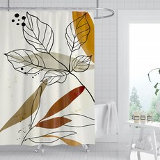 Market A 北歐圖案浴室浴簾 TYPE7 90 x 180 cm, 1個