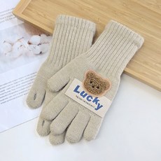 우주아이 럭키 베어 니트 장갑 양손 착용 세트