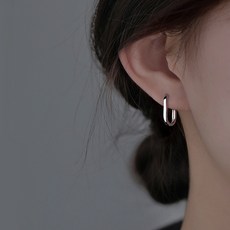 gelluna 女款S925方形一觸式戒指耳環 P-286