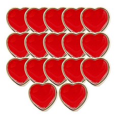 Button King 東大門鈕扣王 服裝輔料 高級大衣西裝開襟衫鍍金鈕扣 愛心滴膠 21mm, 紅色, 17個