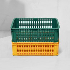 KSY中型塑膠箱多功能運輸箱 B-226, 黃色+綠色, 1組