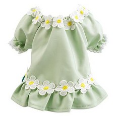 讓人想去看花的飄逸碎花寵物洋裝, 綠色