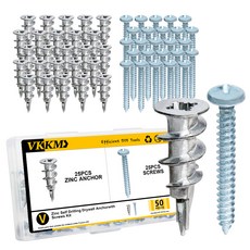 DEFENZEMAN 石膏板用壁虎 25入 + 螺絲 25入 組, 1套