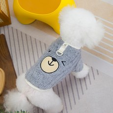 DING DONG PET 寵物羊羔絨柔軟胸背帶T恤, 灰色, 1個