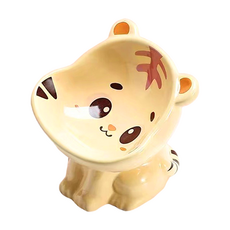 毛皇上 動物造型陶瓷碗, 老虎 黃色, 1個