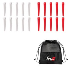 NAYASTYLE 塑膠高爾夫長TEE 白色 10p + 塑膠高爾夫長TEE 紅色 10p + 收納袋套組 GFYP-185-1 185-5pU, 混合顏色