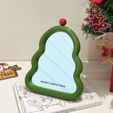 므뮤 트리 메이크업 스탠드업 데스크탑 접이식 탁상거울, 그린