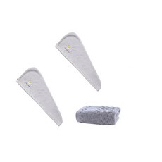 軟毛毛巾 SG33 2p + 毛巾套組, 灰色的, 1套