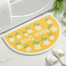 半月造型腳踏墊, 美好的一天（黃色）