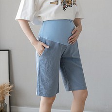 캐주얼 줄 포인트 임산부 5부 바지