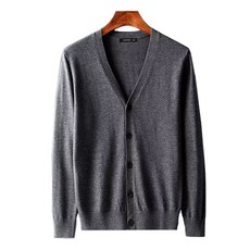 男士時尚深V領輕薄百搭長袖開襟衫