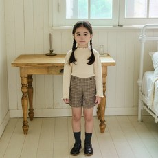 哲秀與英熙 兒童荷葉領羅紋針織長袖T恤