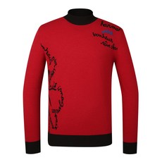 까스텔바작 남성용 골프 레터링 아트웍 하이넥 니트 BGAWSW205DR